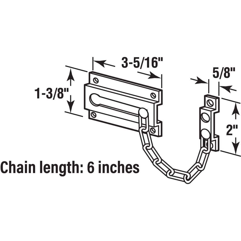 Prime-Line Chain Door Guard, Extruded Aluminum w/Steel Chain, Satin Nickel Plated Finish (3)