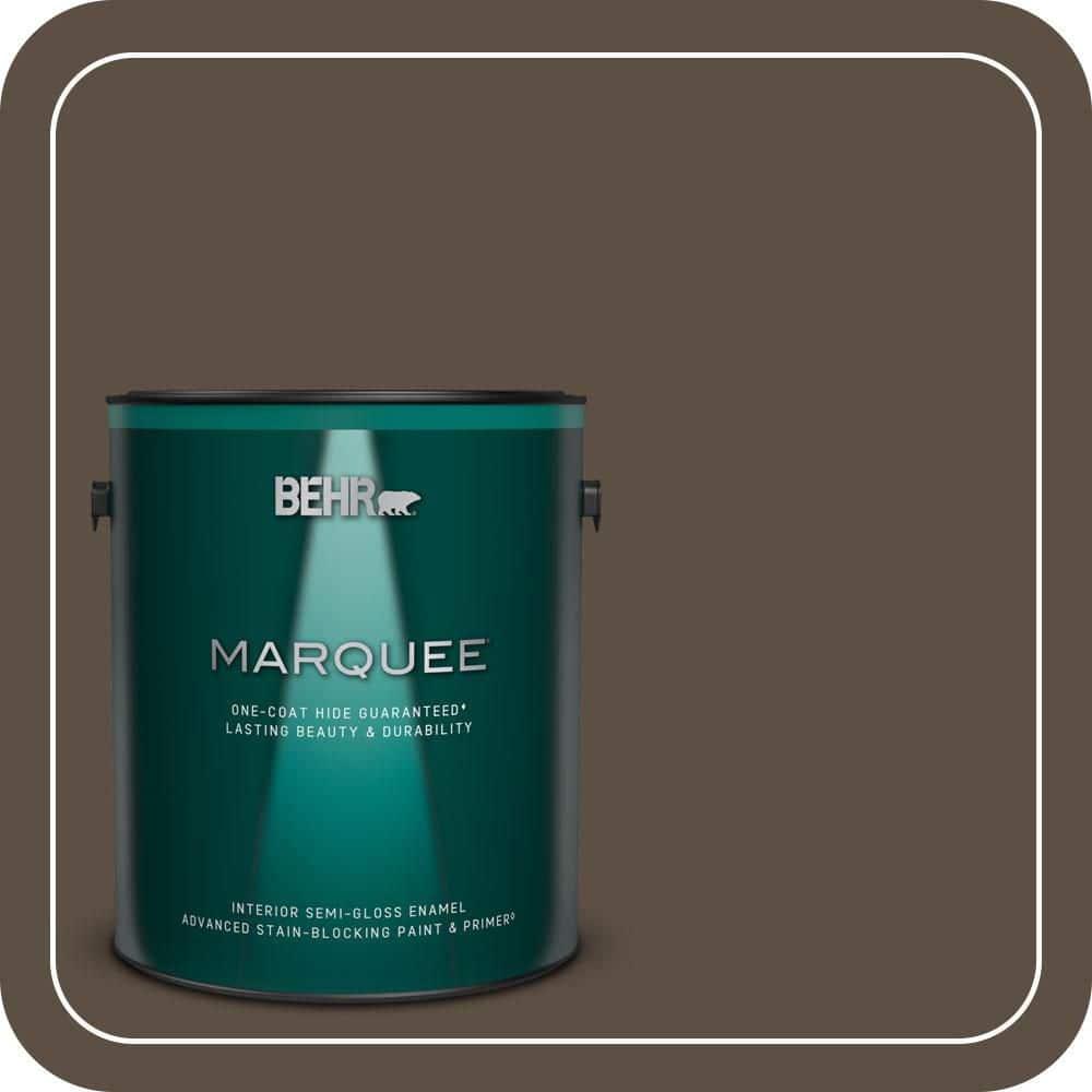 BEHR MARQUEE 1 gal. #S-H-710 Dried Leaf Semi-Gloss Enamel Interior Paint & Primer