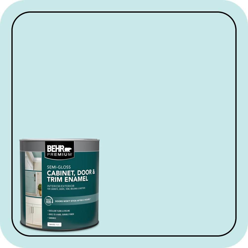 BEHR PREMIUM 1 qt. #M460-1 Tahitian Sky Semi-Gloss Enamel Interior/Exterior Cabinet, Door & Trim Paint (1)