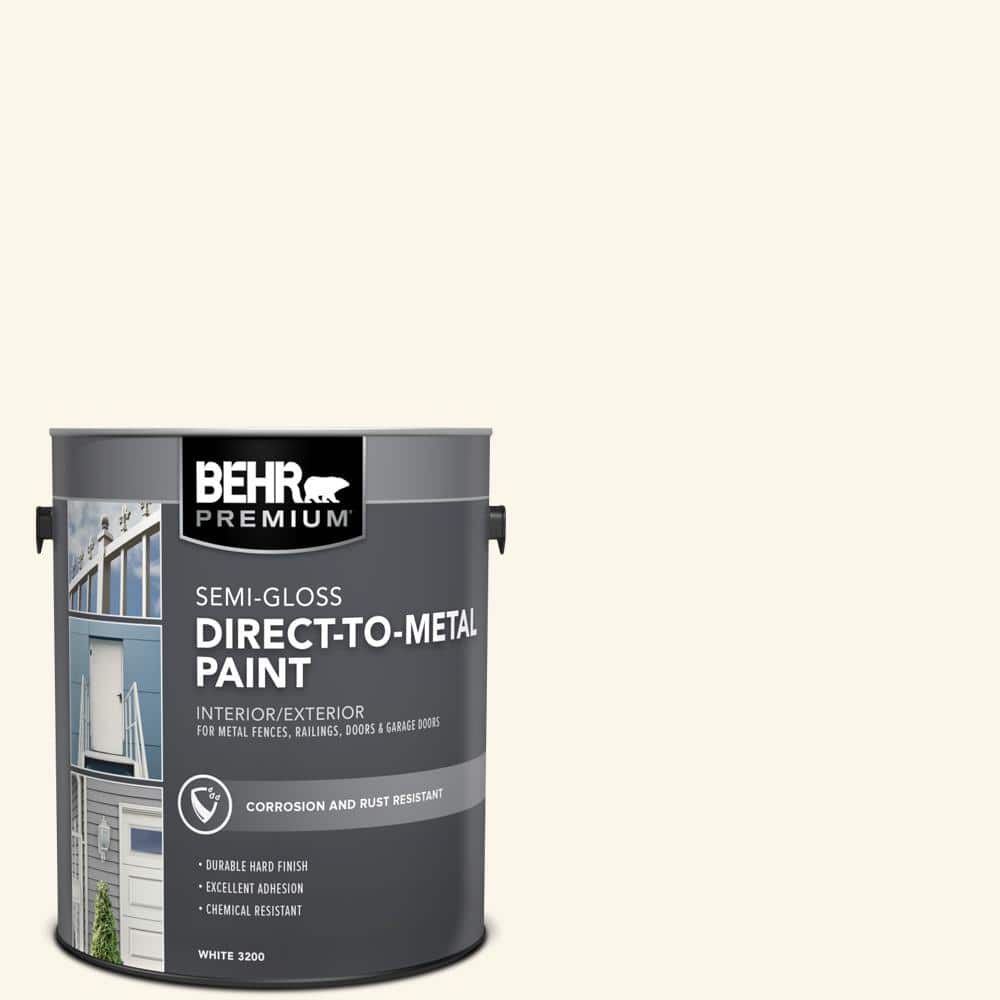 BEHR PREMIUM 1 gal. #OR-W15 Sleek White Semi-Gloss Direct to Metal Interior/Exterior Paint (1)