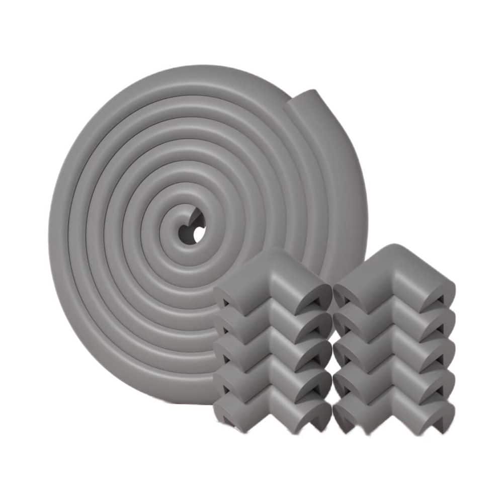 xinyoec 0.47 in. x 1.38 in. x 16.4 ft. Gray Wall Corner Protector with 10 Corners, Composite Rubber Foam Drywall Corner Bead (1)