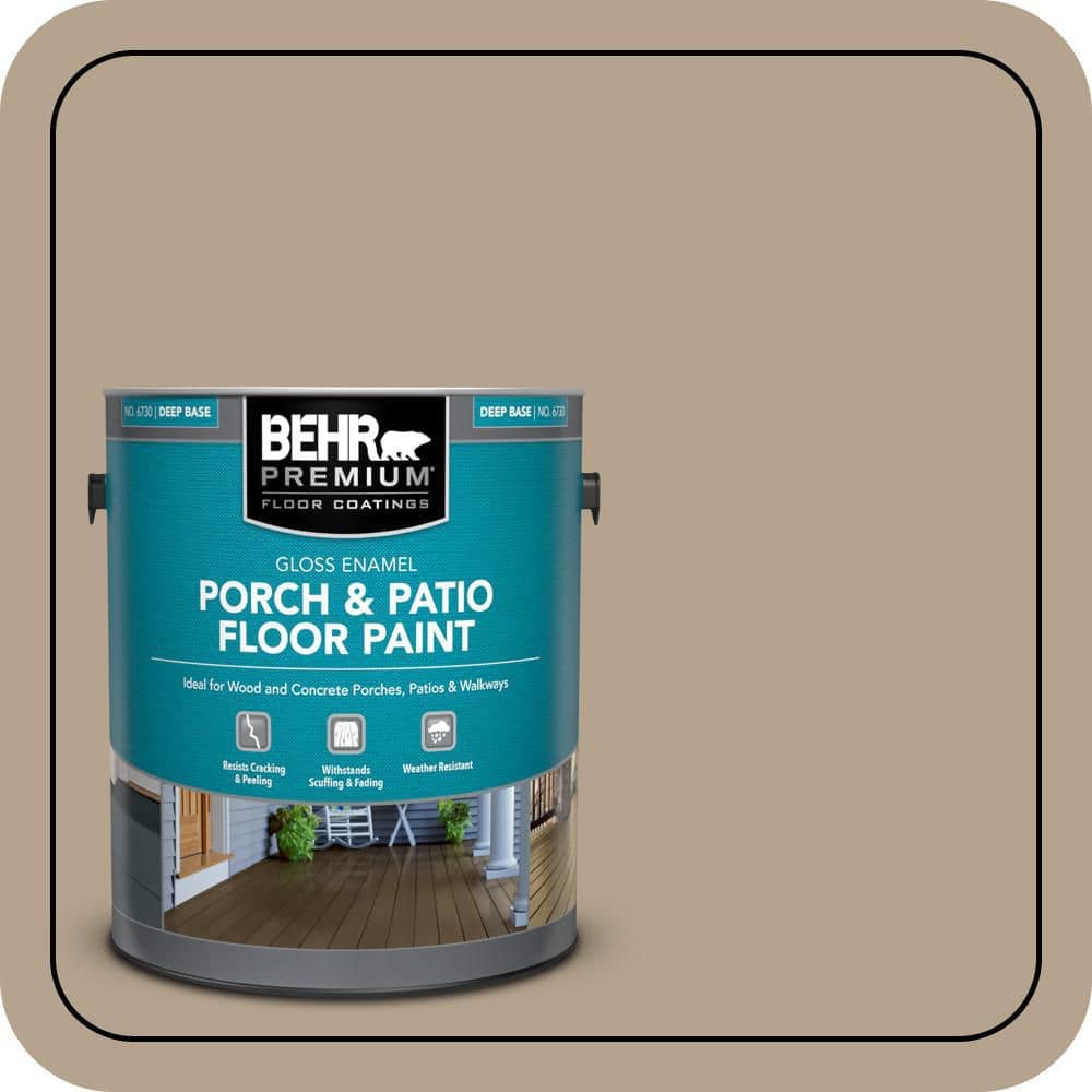 BEHR PREMIUM 1 gal. #PFC-33 Washed Khaki Gloss Enamel Interior/Exterior Porch and Patio Floor Paint