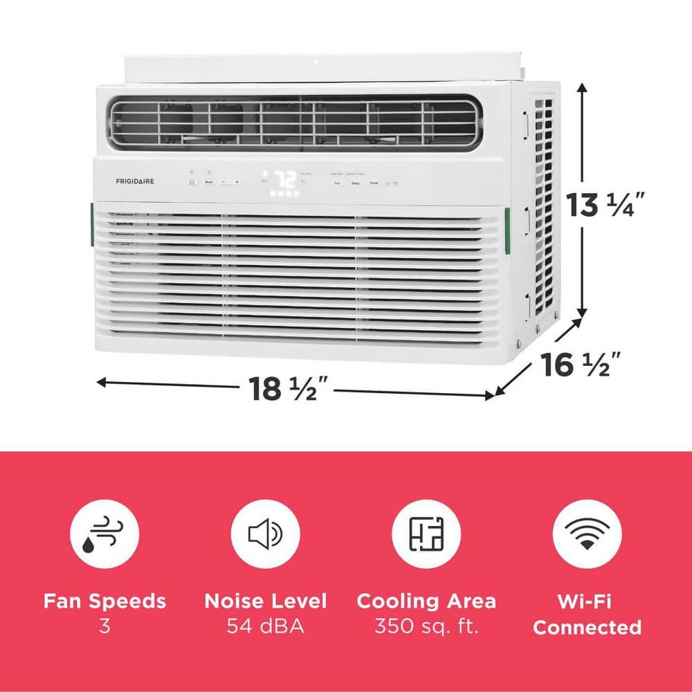 Frigidaire 8,000 BTU Window Air Conditioner Cools 350 sq. ft. with WiFi with Remote in White 115V (2)