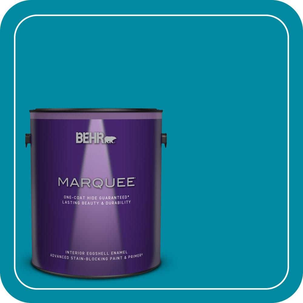 BEHR MARQUEE 1 gal. #P480-6 Aruba Blue Eggshell Enamel Interior Paint & Primer