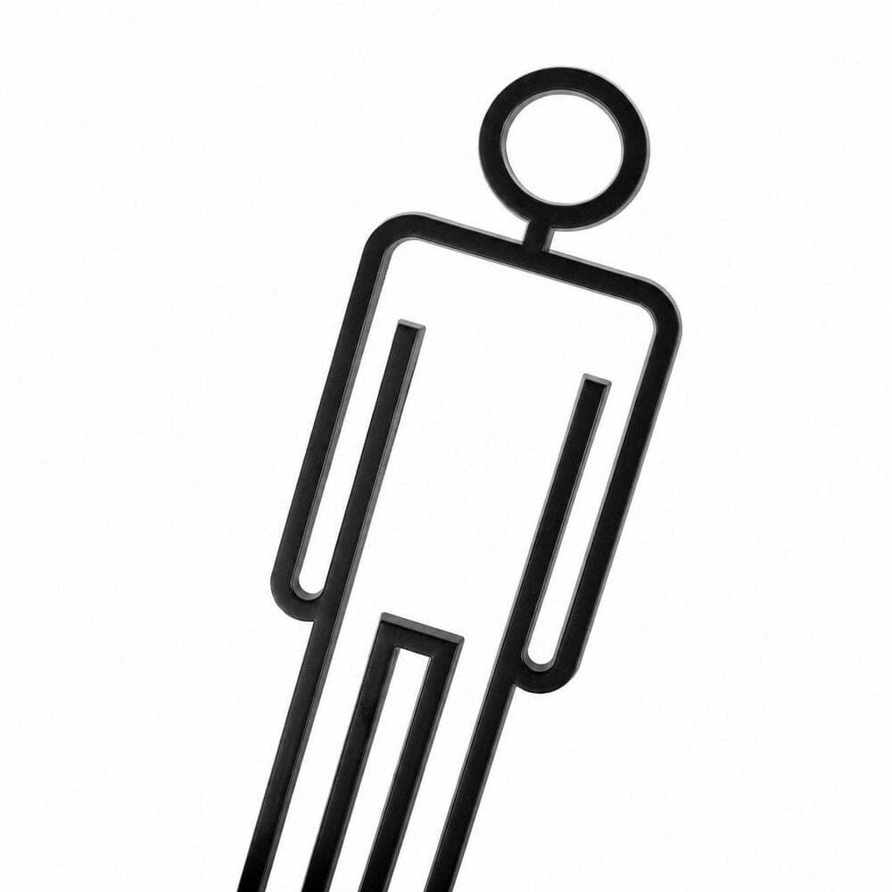 LAIFUCAM Acrylic Adhesive Backed Black Bathroom Door Sign ABS Plastic Restroom Signage for Men and Women Waterproof (3)