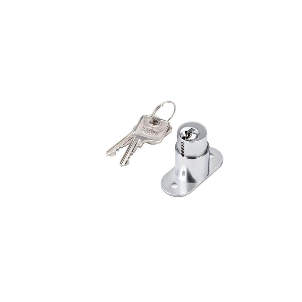 Richelieu Hardware 7/8 in. (22 mm) Chrome Push-Button Lock for Maximum 7/8 in. (22 mm) Panel Thickness