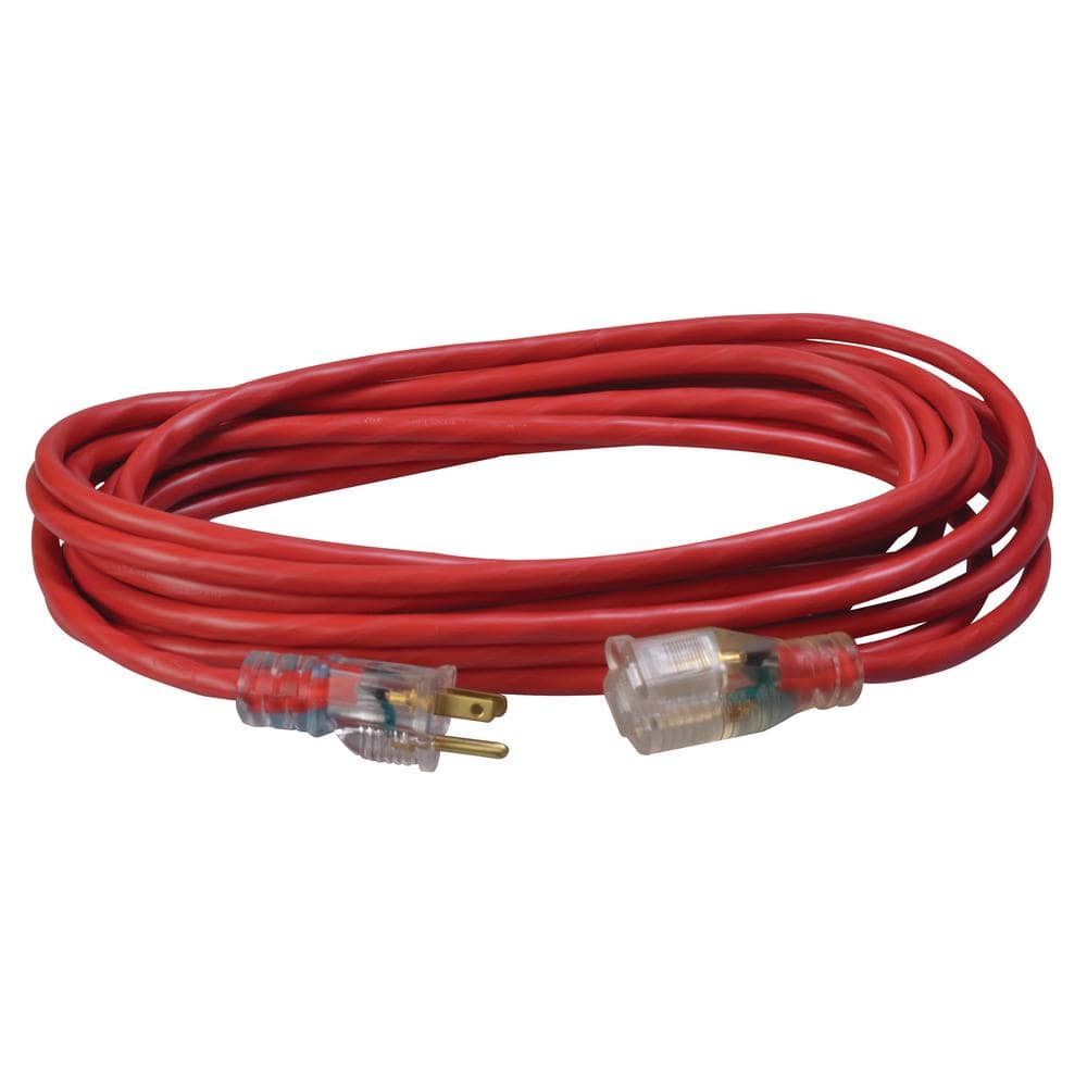 Southwire 25 ft. 14/3 SJTW Heavy-Duty 15 Amp General Purpose Extension Cord with Lighted End (1)