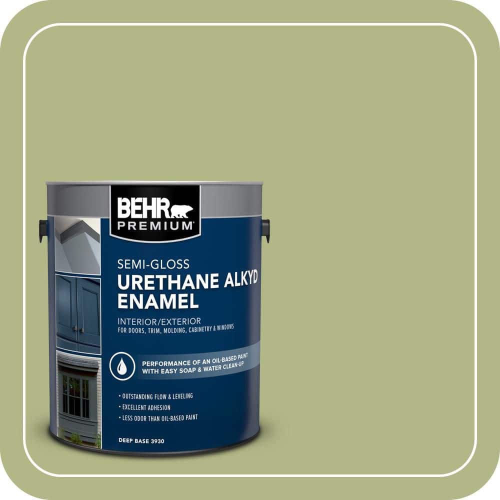 BEHR PREMIUM 1 gal. #PPU10-07 Lima Green Urethane Alkyd Semi-Gloss Enamel Interior/Exterior Paint