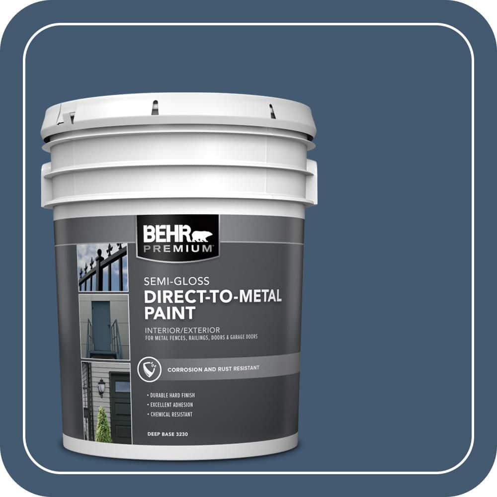 BEHR PREMIUM 5 gal. #S500-7 Infinite Deep Sea Semi-Gloss Direct to Metal Interior/Exterior Paint