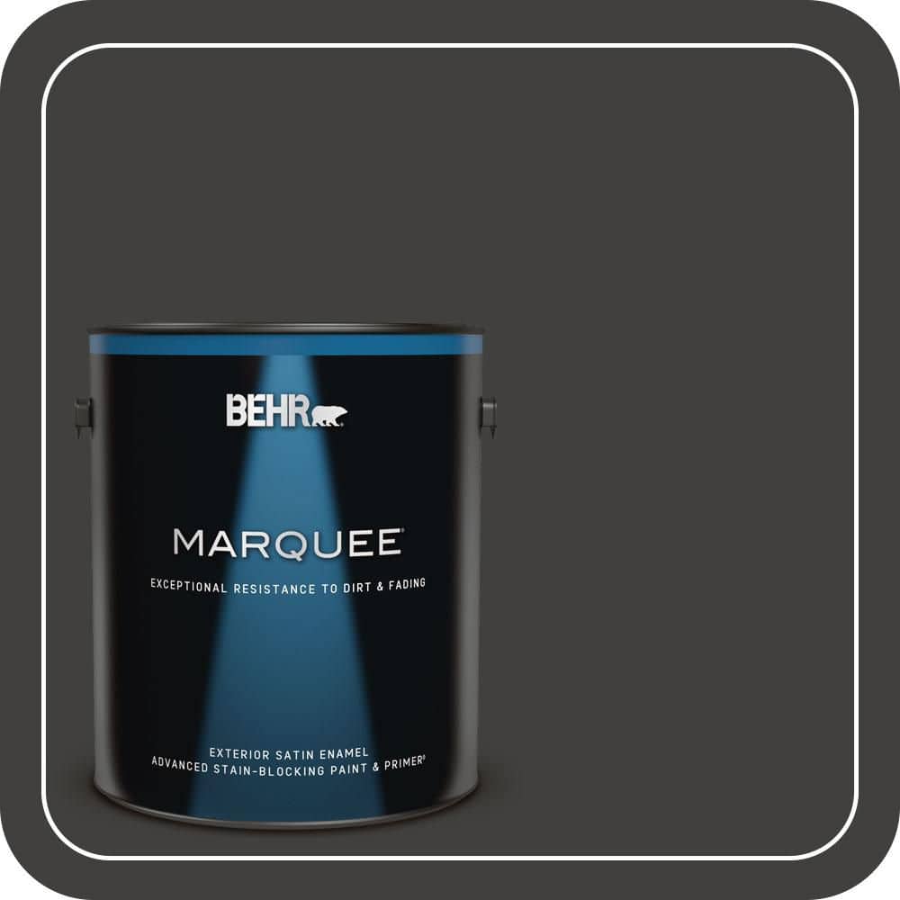 BEHR MARQUEE 1 gal. #N510-7 Blackout Satin Enamel Exterior Paint & Primer