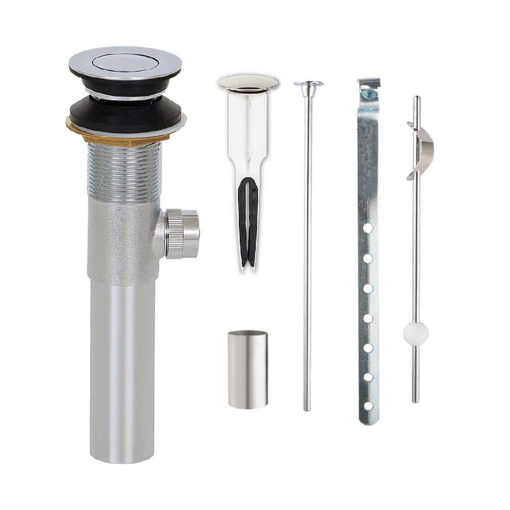 PF WaterWorks 2-in-1 Easy Popup Brass Pop-Up Drain, Chrome (1)