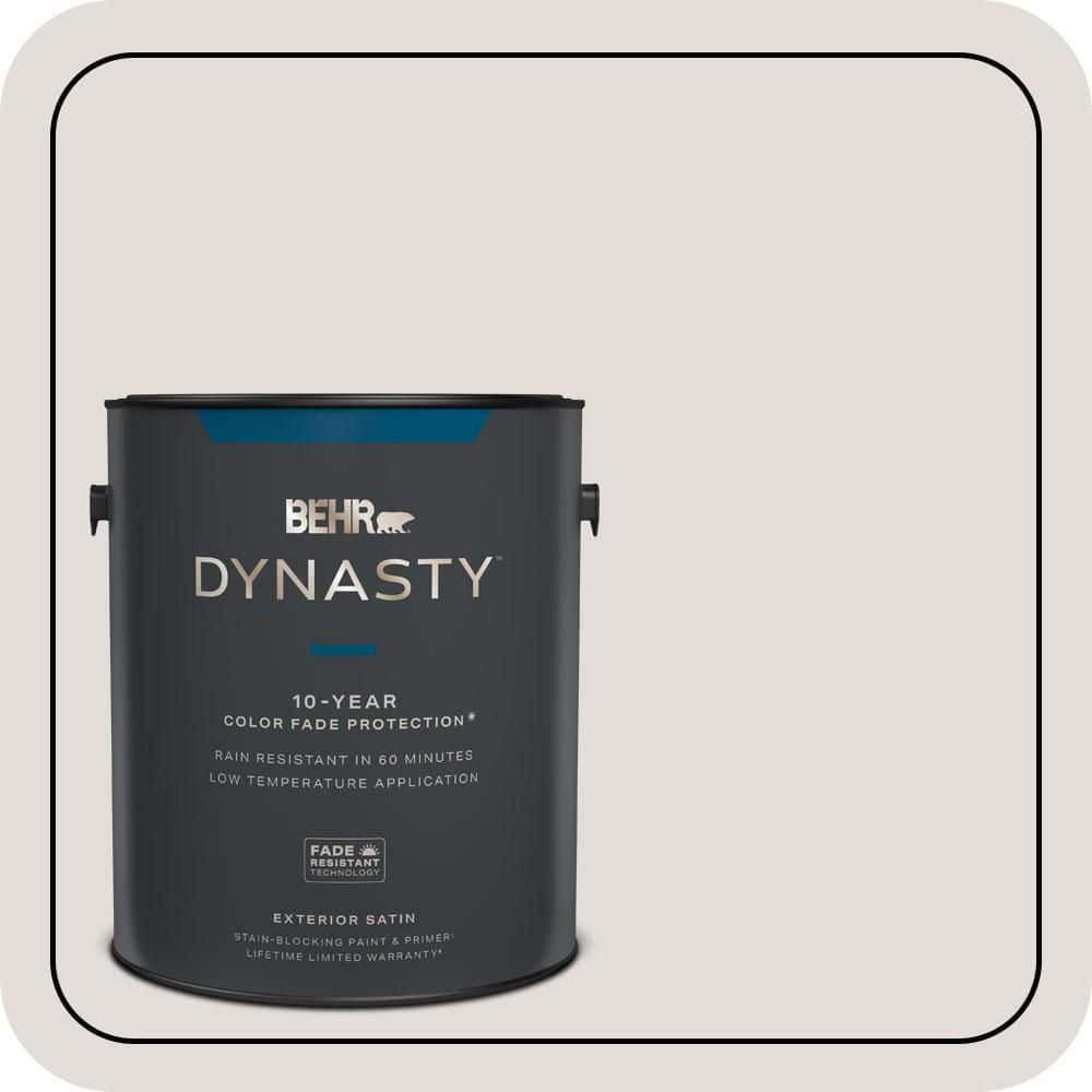 BEHR DYNASTY 1 gal. #MQ3-33 Creme De La Creme Satin Enamel Exterior Stain-Blocking Paint & Primer