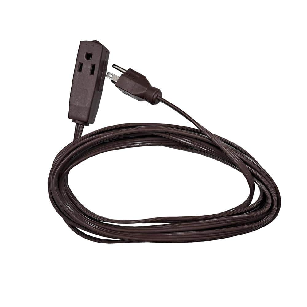 HDX 15 ft. 16/3 Light Duty Indoor Multi-Outlet Extension Cord with Banana Tap, Brown (3)
