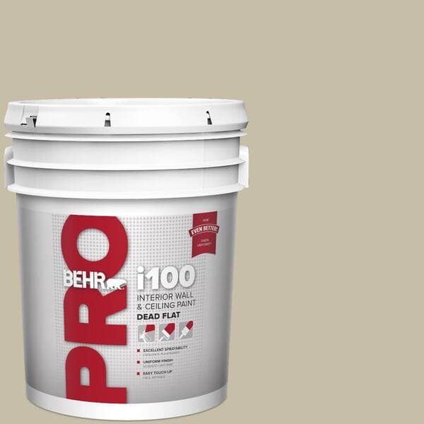 BEHR PRO 5 gal. #ECC-64-1 Jungle Khaki Dead Flat Interior Paint (2)
