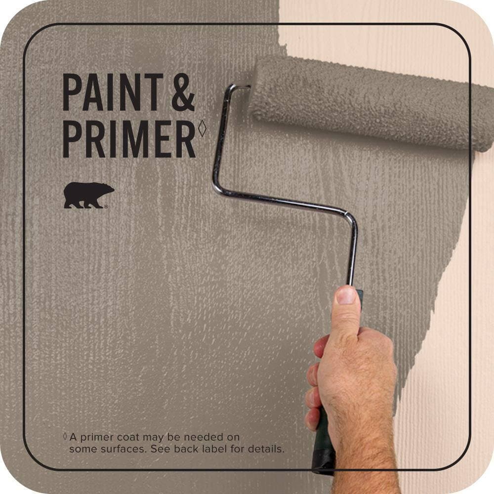 BEHR PREMIUM PLUS 1 qt. #PPU5-06A Light Truffle Satin Enamel Exterior Paint & Primer (3)