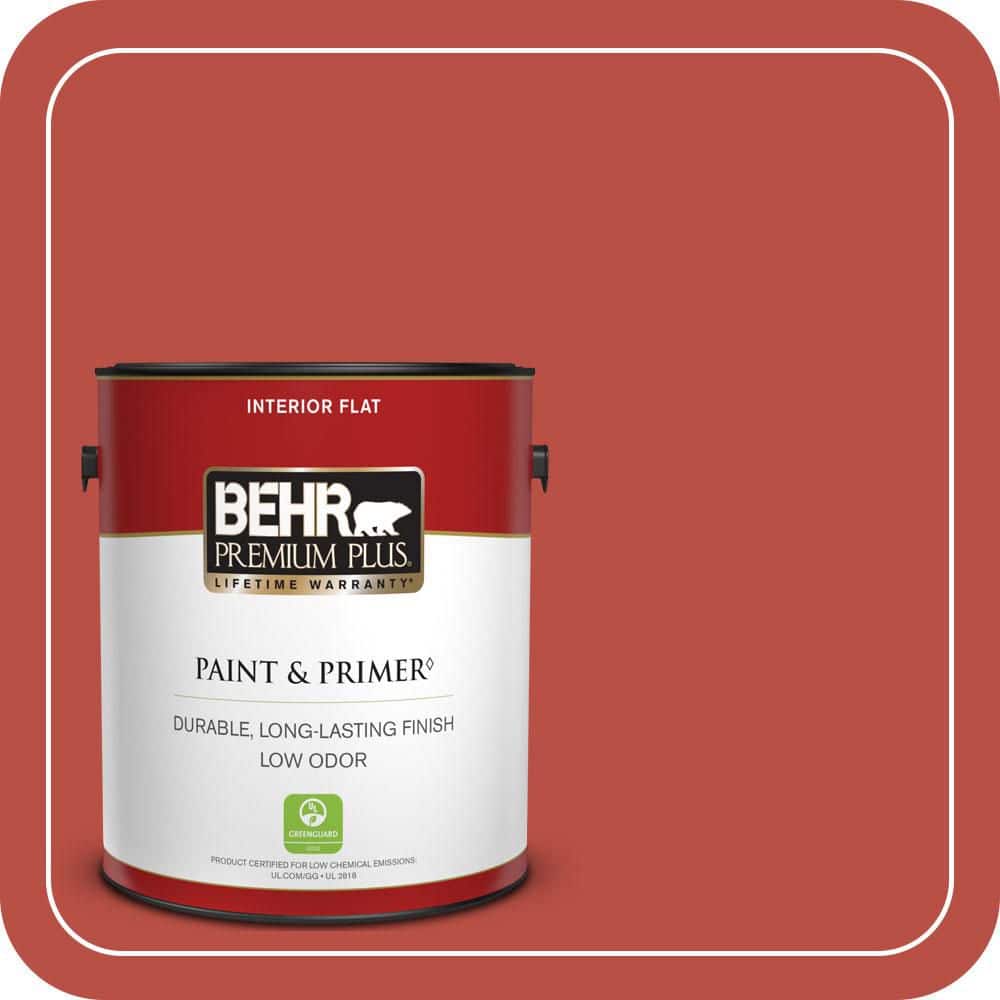 BEHR PREMIUM PLUS 1 gal. #T14-20 Amaryllis Flat Low Odor Interior Paint & Primer