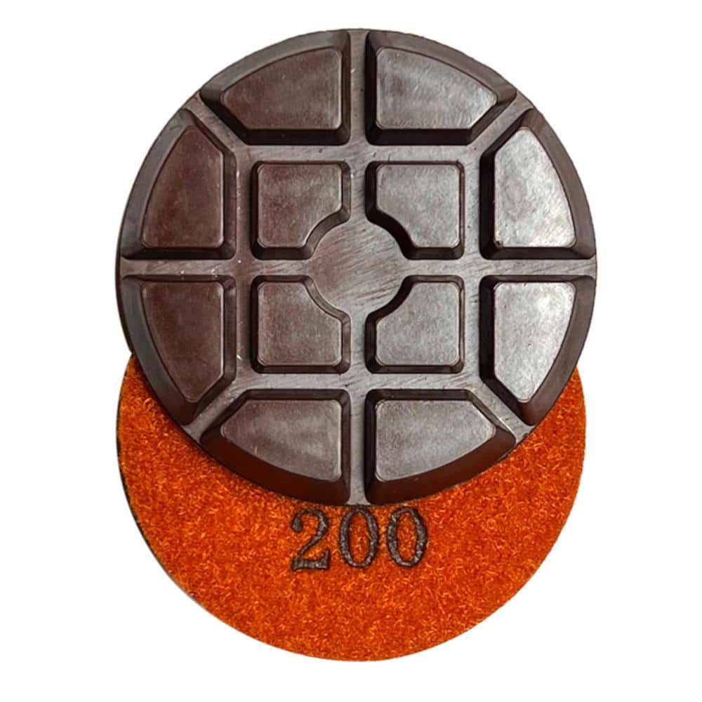EDiamondTools 3 in. Resin Bond Diamond Polishing Pads, Dark Resin, #200 Grit, Wet or Dry (Set of 3) (2)