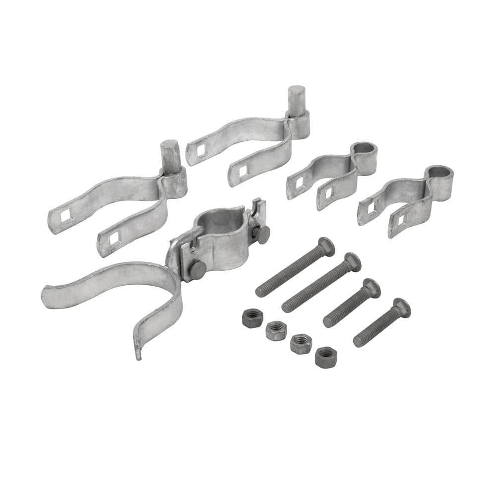 Everbilt Chain Link Fence 2-3/8 in. Galvanized Steel Walk Gate Hardware Set (4)