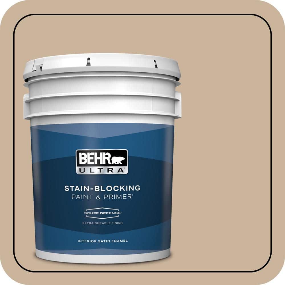 BEHR ULTRA 5 gal. #PPU4-07 Mushroom Bisque Extra Durable Satin Enamel Interior Paint & Primer