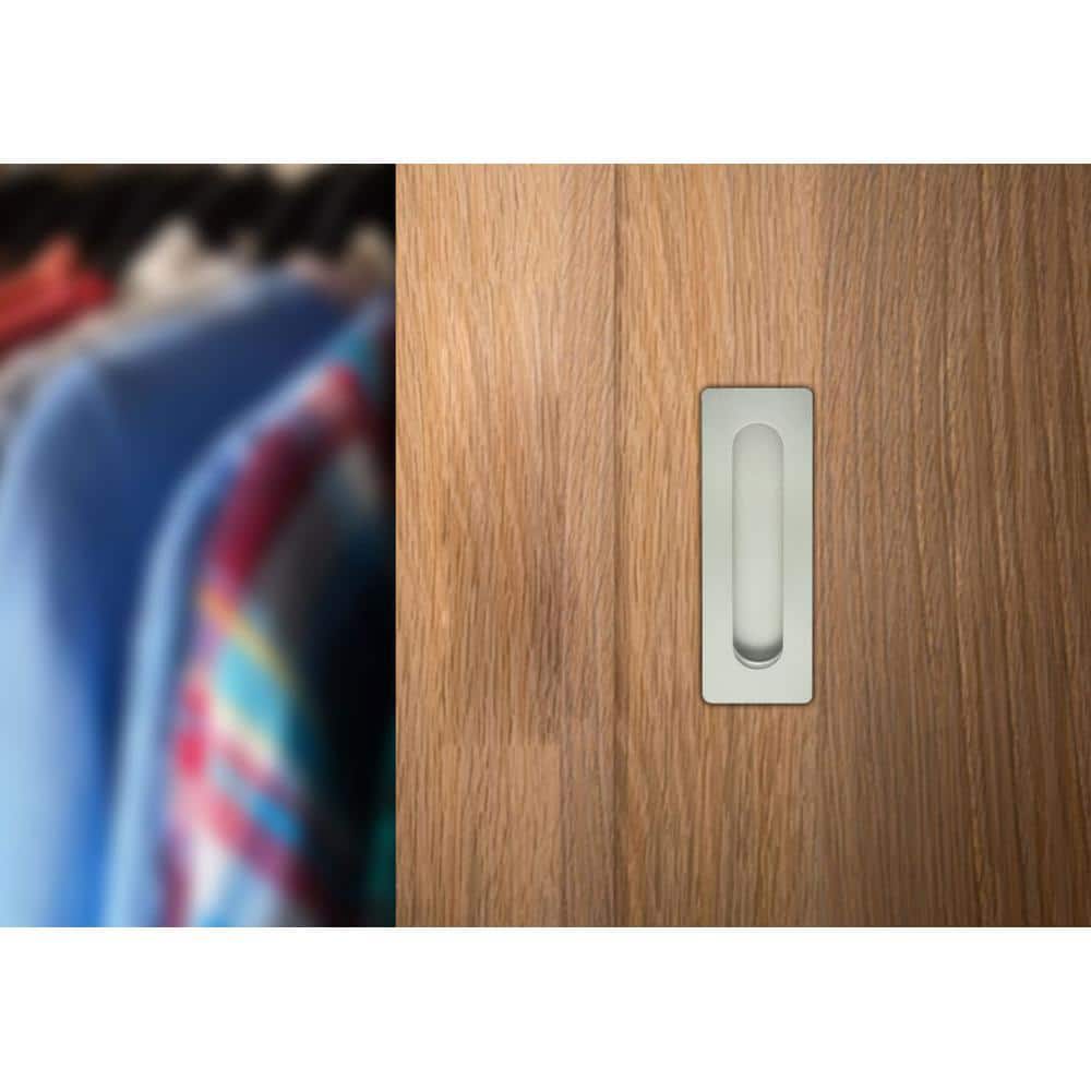 INOX FHIX 7-1/8 in. L Satin Stainless Steel Square Edge Oblong Flush Cup Pull (10-Pack) (2)
