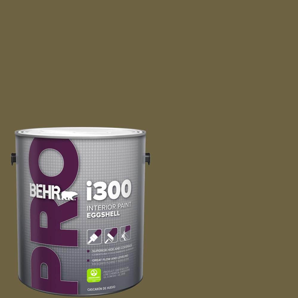 BEHR PRO 1 gal. #ICC-88 Classic Olive Eggshell Interior Paint (1)