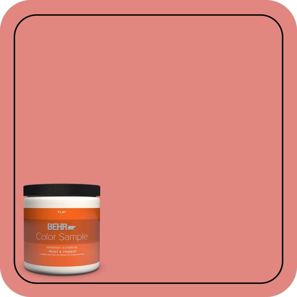 BEHR PREMIUM PLUS 8 oz. #PPU1-04A Watermelon Punch Flat Interior/Exterior Paint & Primer Color Sample