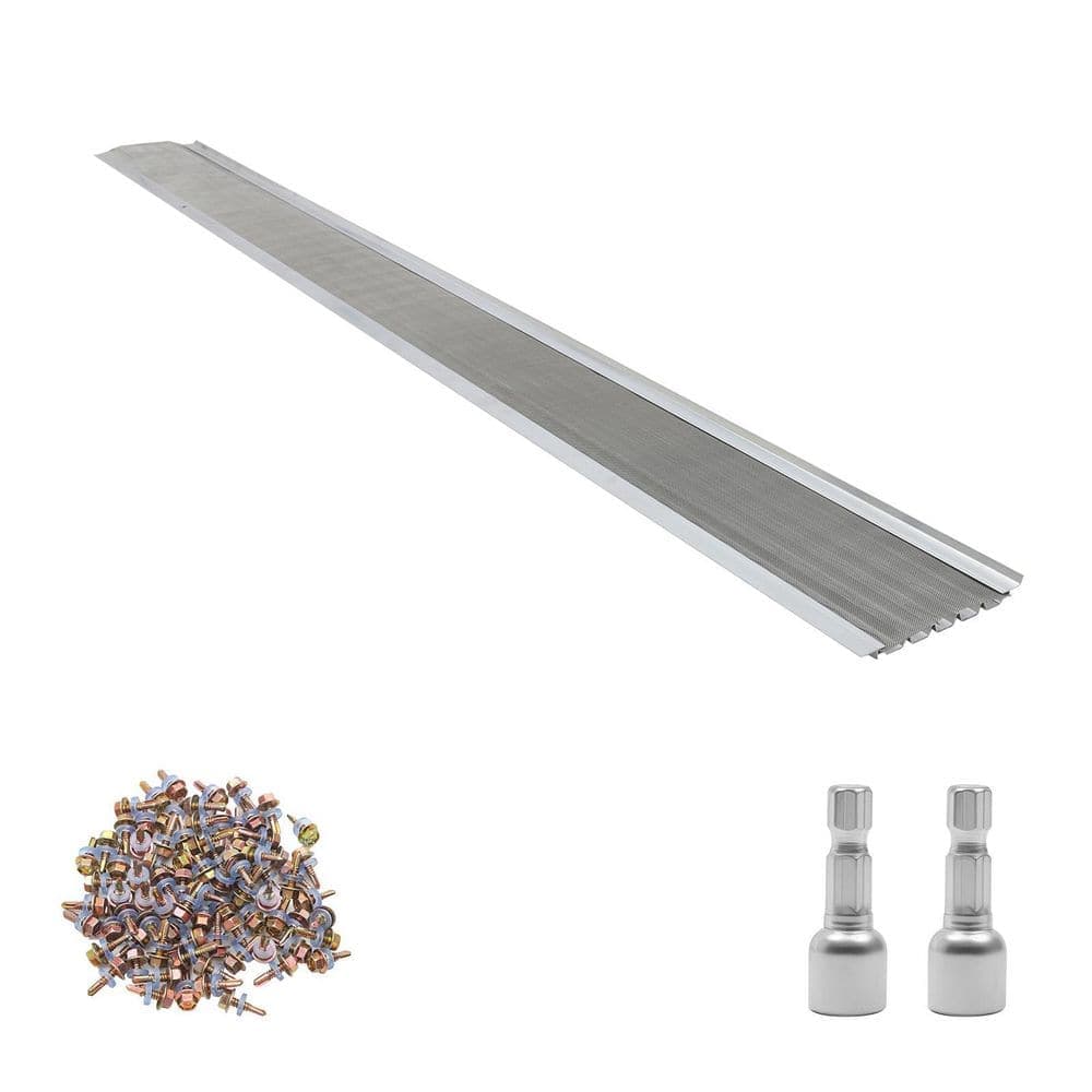 VEVOR Gutter Guard, 5 in. Aluminum Gutter Cover with Stainless Steel Micro Mesh, 100 ft. Length, Screws Included, 20 Pieces (2)