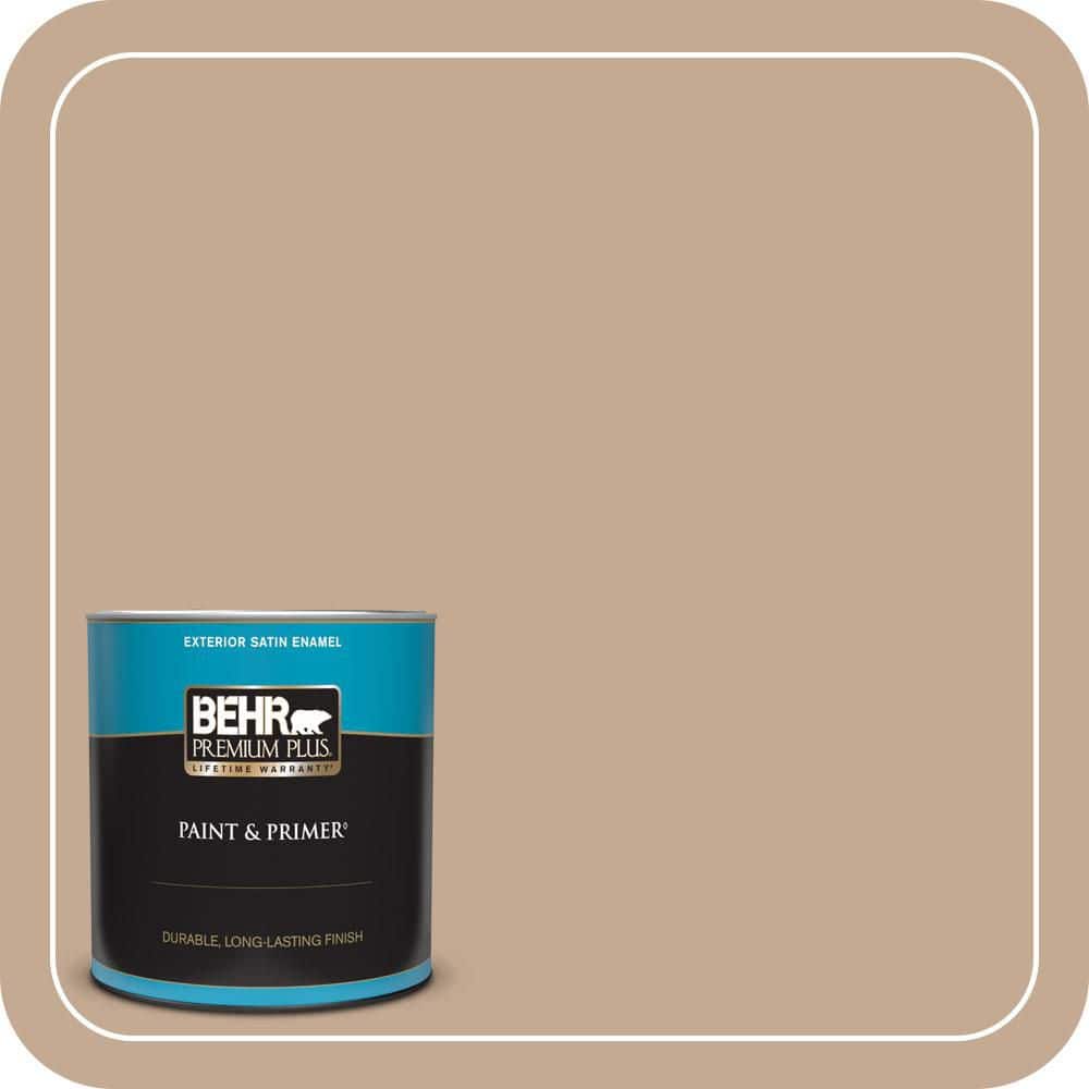 BEHR PREMIUM PLUS 1 qt. #MQ2-40 French Pastry Satin Enamel Exterior Paint & Primer