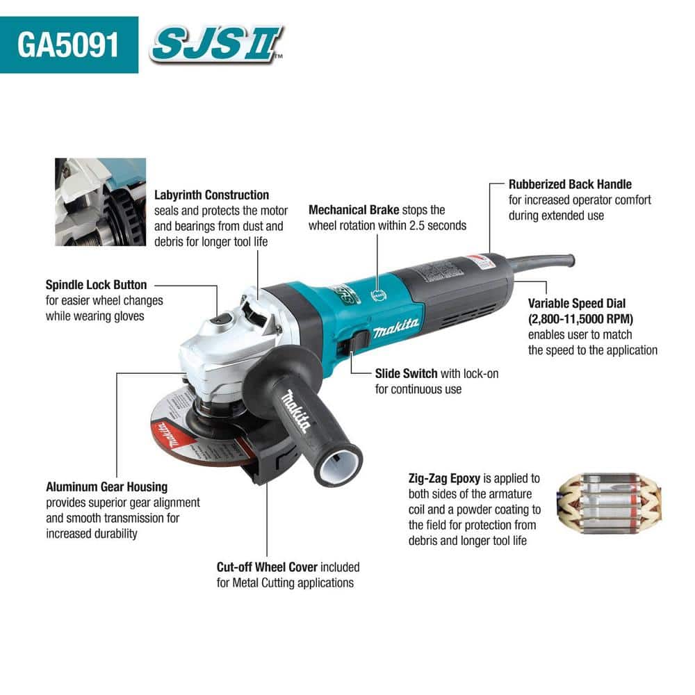 Makita 5 in. Corded Angle Grinder (2)
