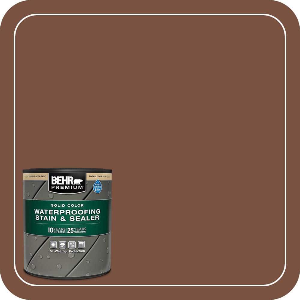 BEHR PREMIUM 1 qt. #S200-7 Earth Fired Red Solid Color Waterproofing Exterior Wood Stain and Sealer (1)
