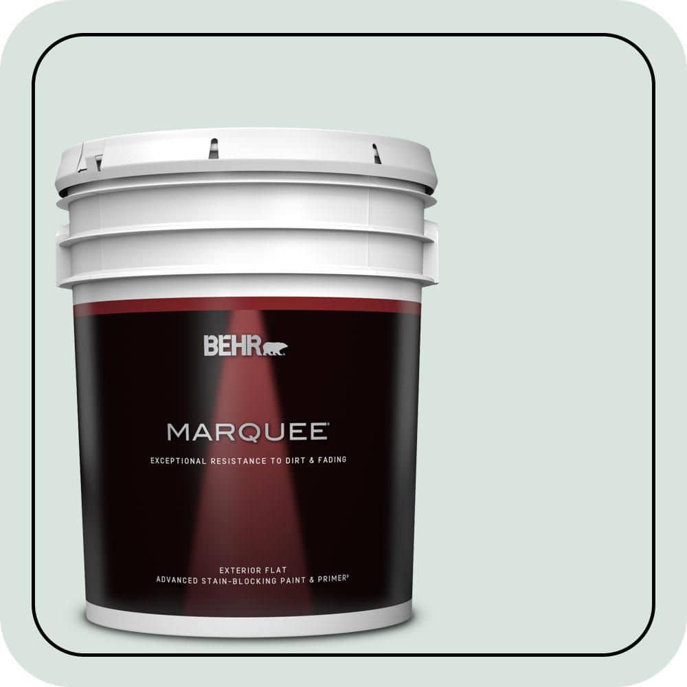 BEHR MARQUEE 5 gal. #N430-1 Mountain Peak White Flat Exterior Paint & Primer