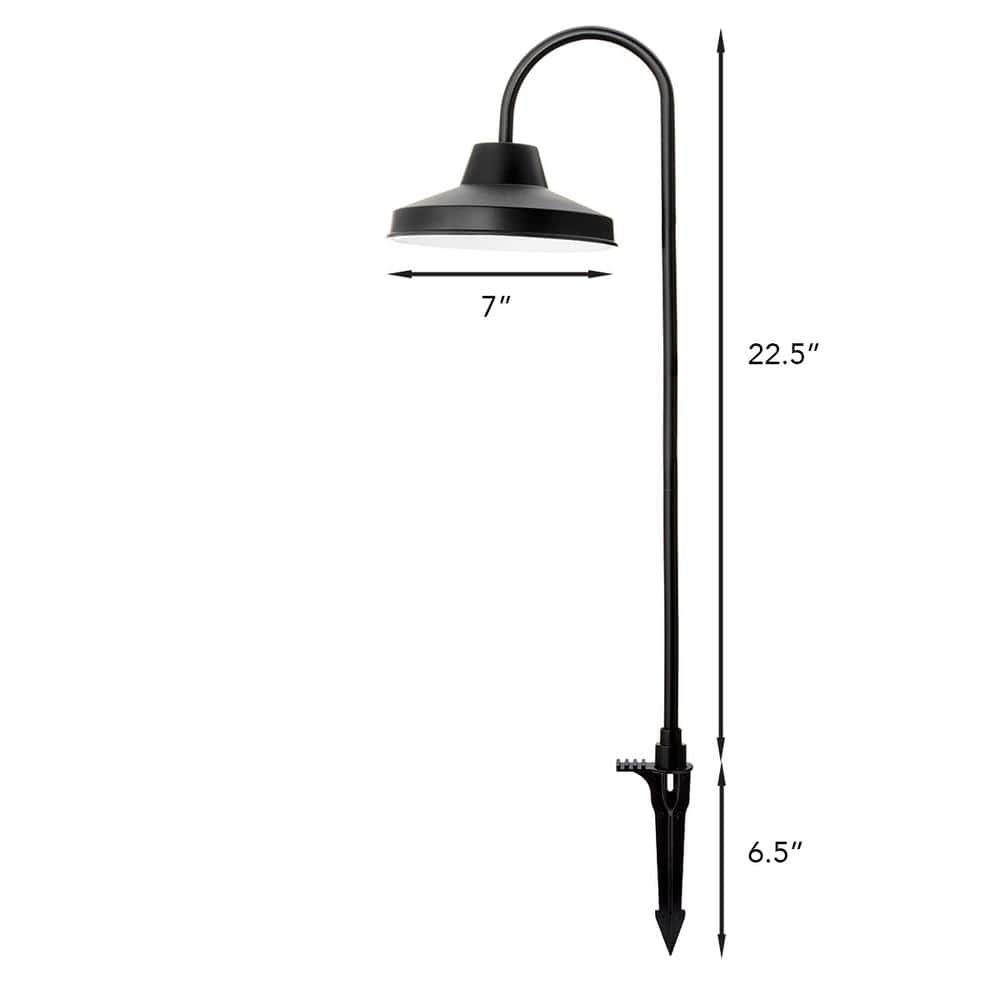 Hampton Bay Covington 90 Lumen Low Voltage Black LED Shepherd Hook Modern Farmhouse Weather Resistant Outdoor Landscape Path Light (4)