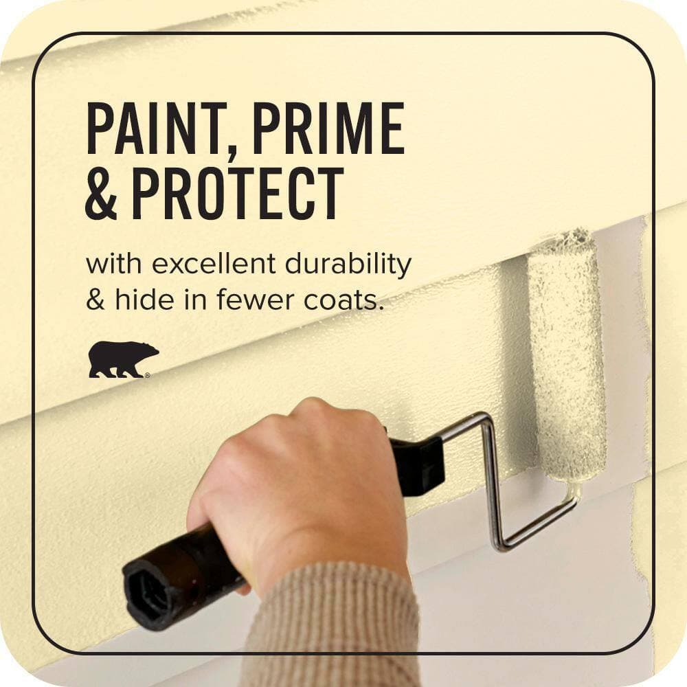 BEHR ULTRA 1 qt. #P300-2 Meringue Satin Enamel Exterior Paint & Primer (3)