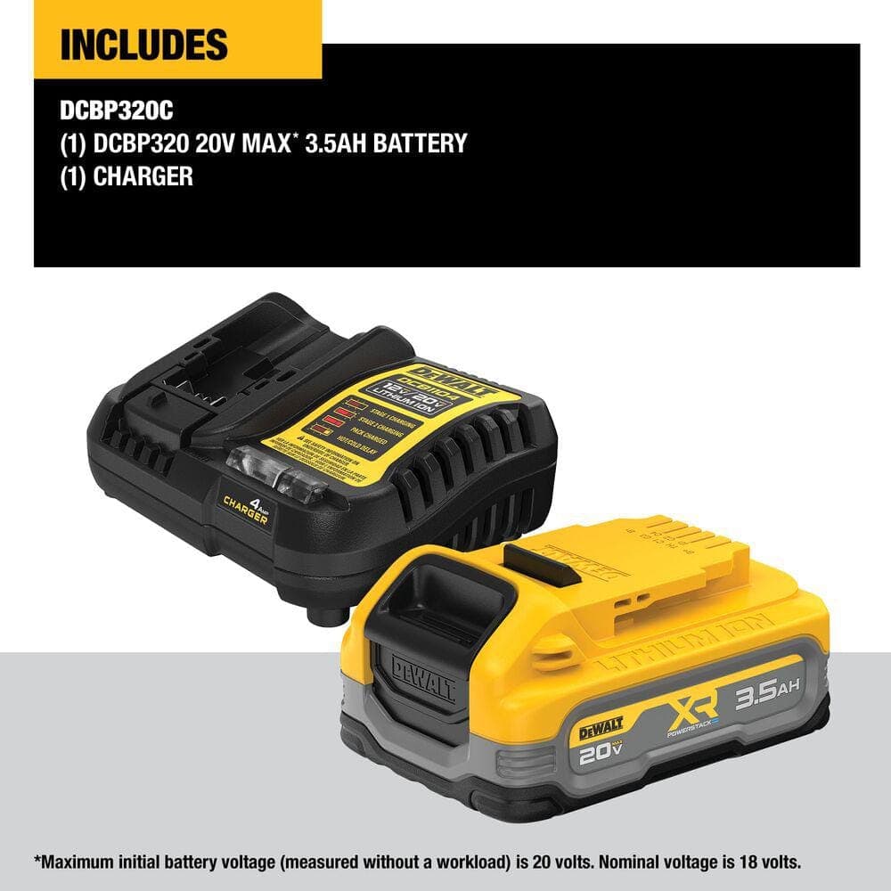 DEWALT 20V MAX XR POWERSTACK Lithium-Ion Battery Starter Kit with 3.5Ah Battery and Charger (2)