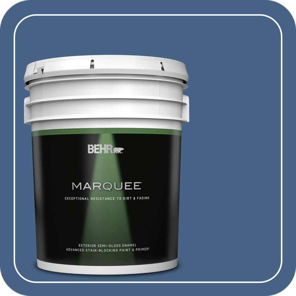 BEHR MARQUEE 5 gal. #PPU15-04 Mosaic Blue Semi-Gloss Enamel Exterior Paint & Primer