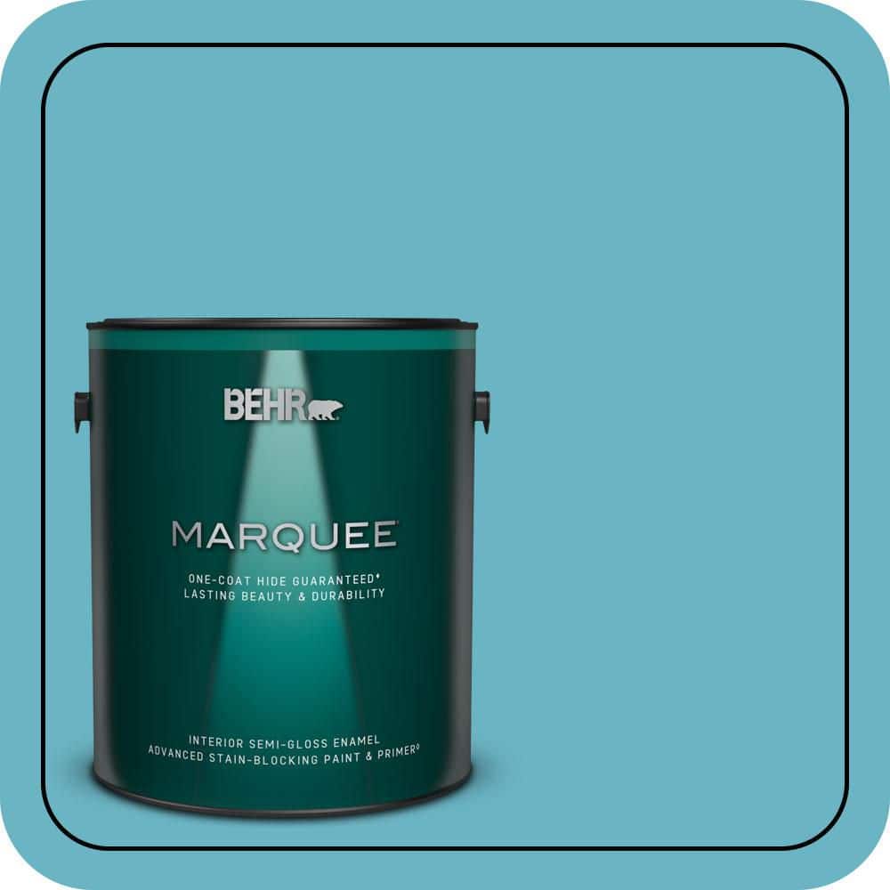 BEHR MARQUEE 1 gal. #530D-5 Riverside Blue Semi-Gloss Enamel Interior Paint & Primer