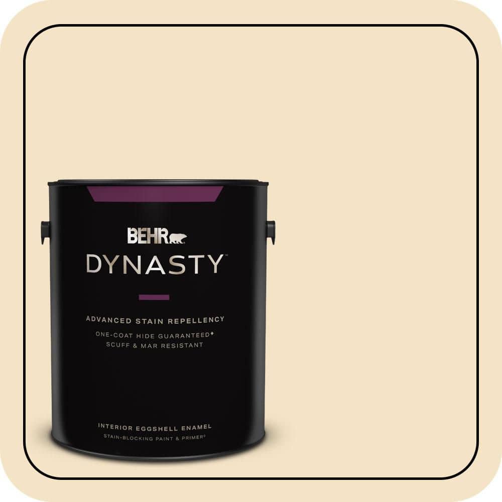 BEHR DYNASTY 1 gal. #PPU6-10 Cream Puff Eggshell Enamel Interior Stain-Blocking Paint & Primer