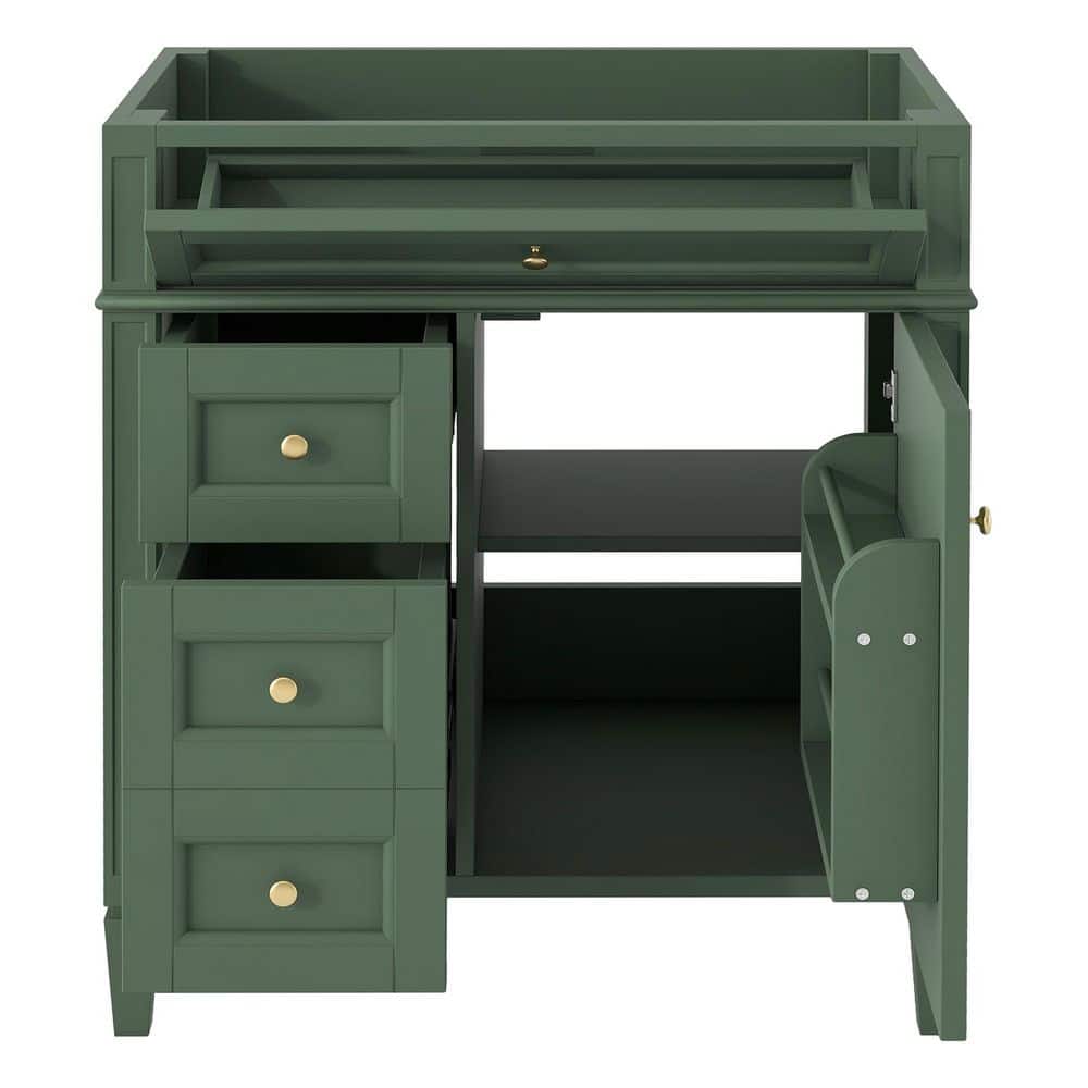 Unbranded 30 in. Bath Vanity Cabinet without Top in Bathroom Storage Cabinet Green Assembled (3)