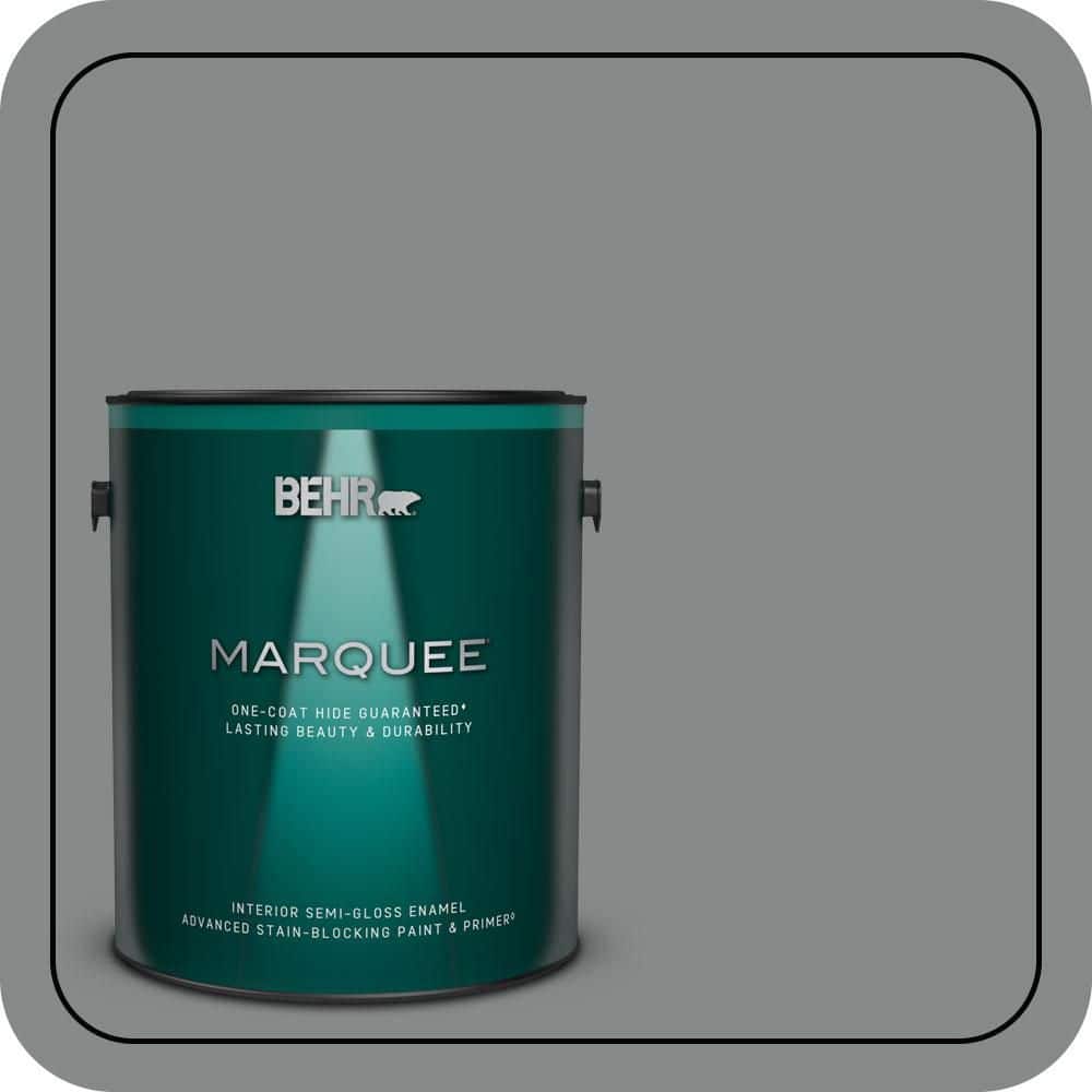 BEHR MARQUEE 1 gal. #N460-5 Slate Rock One-Coat Hide Semi-Gloss Enamel Interior Paint & Primer