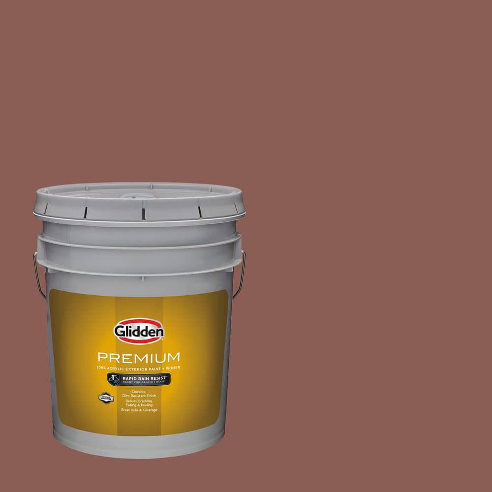 Glidden Premium 5 gal. PPG1060-6 Raspberry Truffle Semi-Gloss Exterior Latex Paint