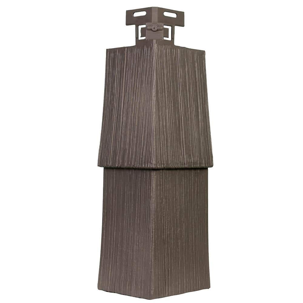 Novik Shake RS 4.5 in. x 14.63 in. Weathered Blend Plastic Rough Sawn Shake Corner Trim Vinyl Siding (5.21 lin. ft./Box) (2)