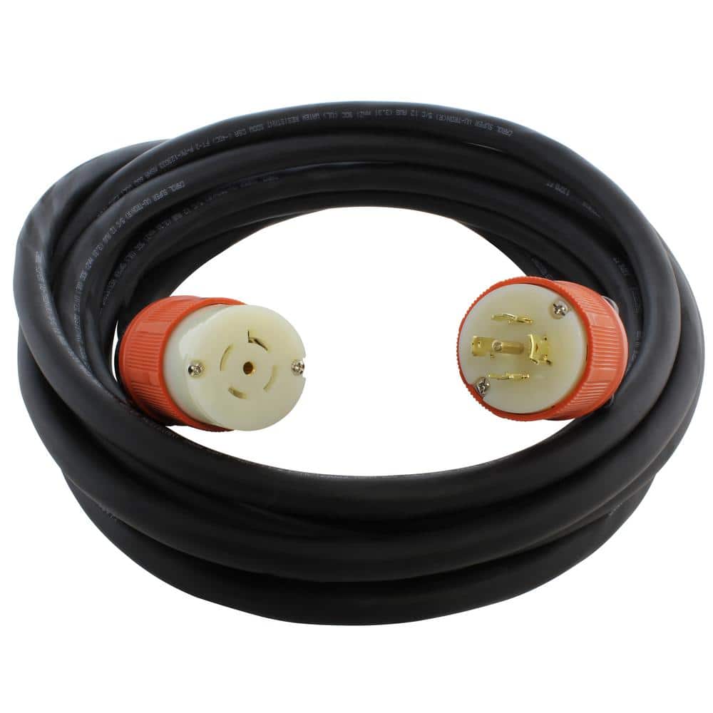AC WORKS 10 ft. SOOW 12/5 NEMA L21-20 20 Amp 3-Phase 120-Volt/208-Volt Industrial Rubber Extension Cord (1)