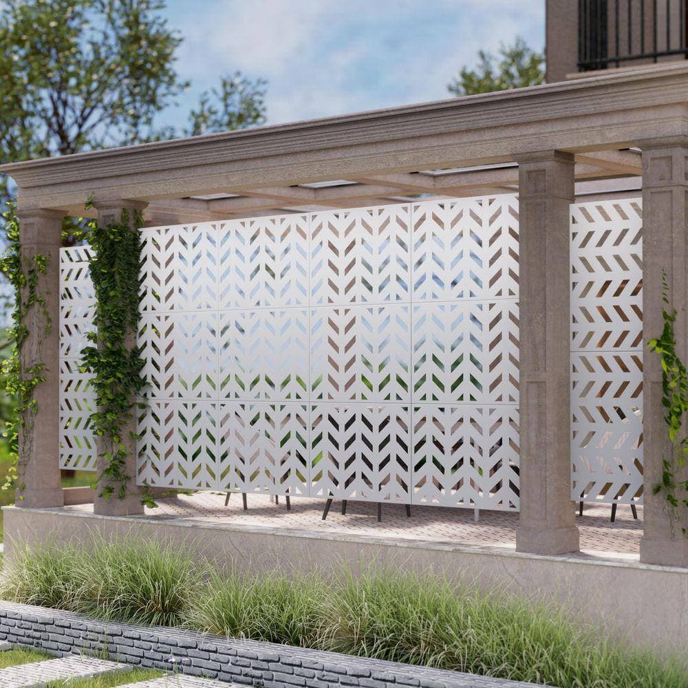 PexFix 72 in. 35 in. Outdoor Metal Galvanized Privacy Screen Fence Garden Panels (3)