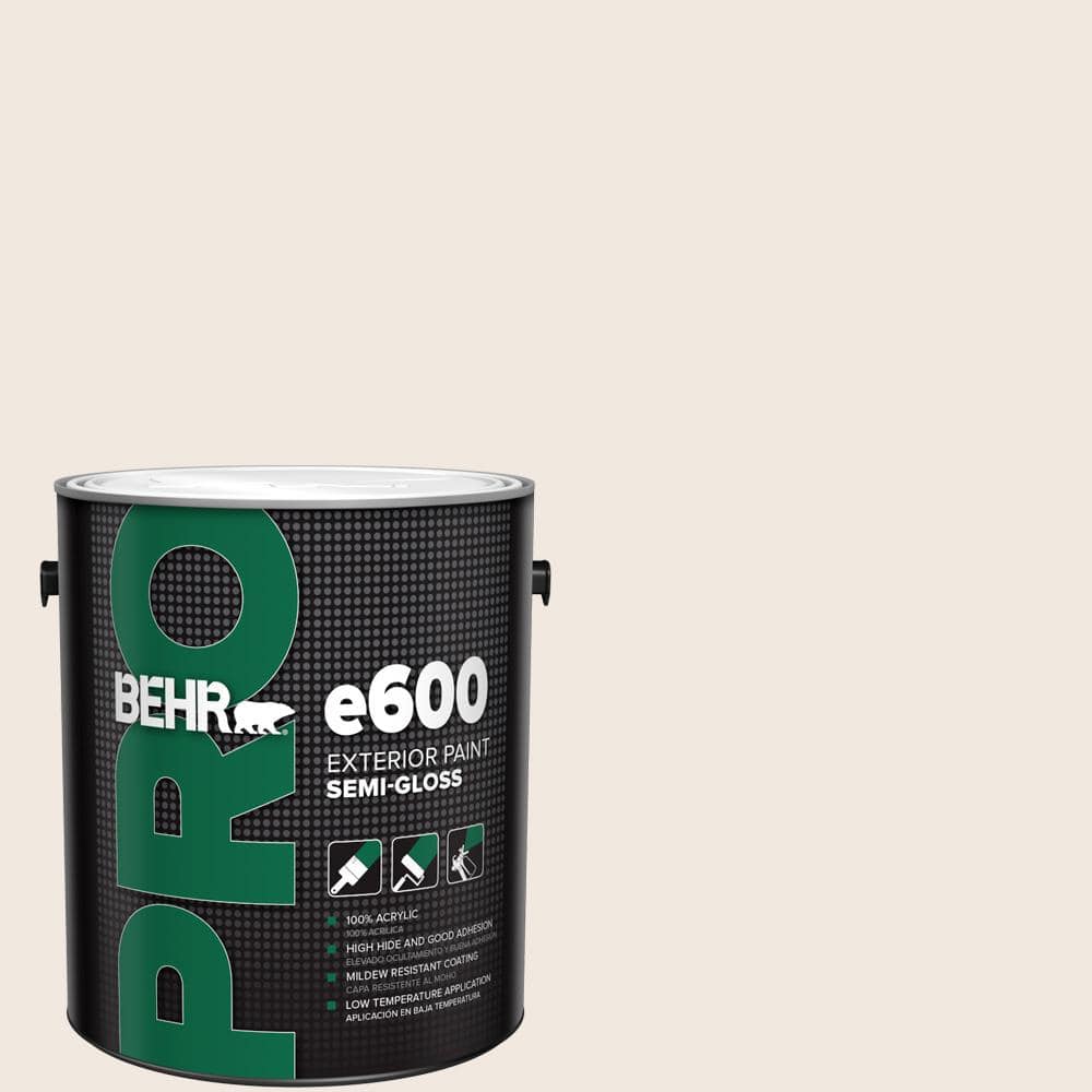 BEHR PRO 1 gal. #ECC-57-2 Shady White Semi-Gloss Exterior Paint