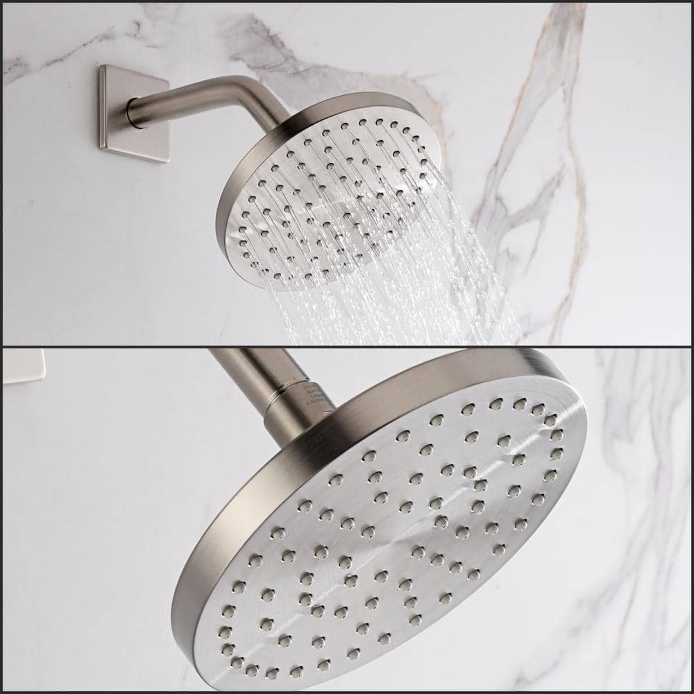 Ultra Faucets Dean Single Handle 1-Spray Shower Faucet 1.8 GPM with Pressure Balance, Anti Scald in Brushed Nickel (Valve Included) (3)