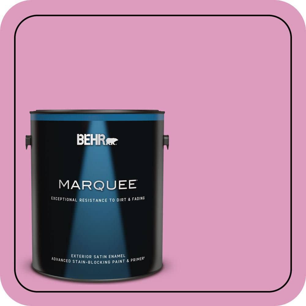 BEHR MARQUEE 1 gal. #690B-4 Pink Begonia Satin Enamel Exterior Paint & Primer