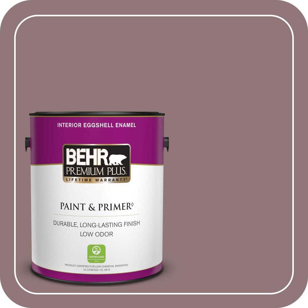 BEHR PREMIUM PLUS 1 gal. #N120-5 Plumville Eggshell Enamel Low Odor Interior Paint & Primer (1)