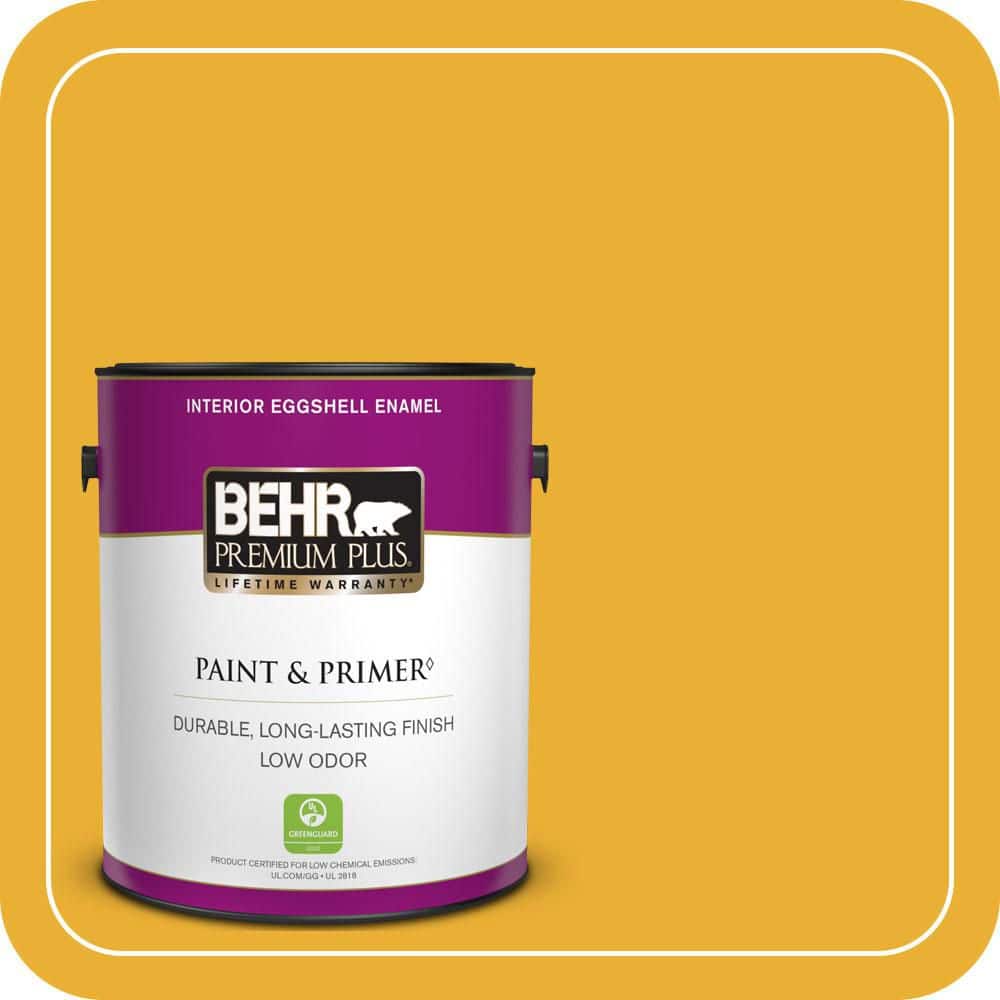 BEHR PREMIUM PLUS 1 gal. #P280-7 Midsummer Gold Eggshell Enamel Low Odor Interior Paint & Primer