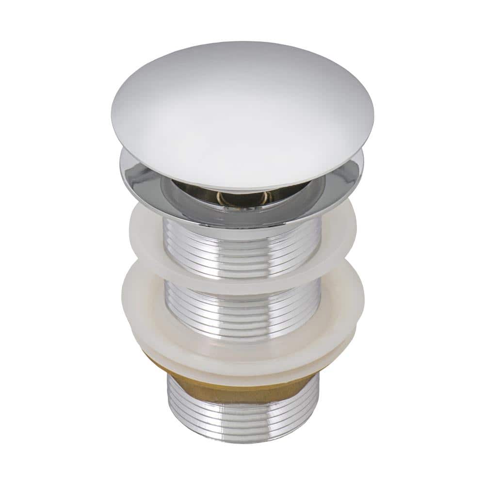 Ruvati 1.75 in. Chrome Finish Ceramic Top Push Pop-Up Drain for Bathroom Sinks without Overflow (1)