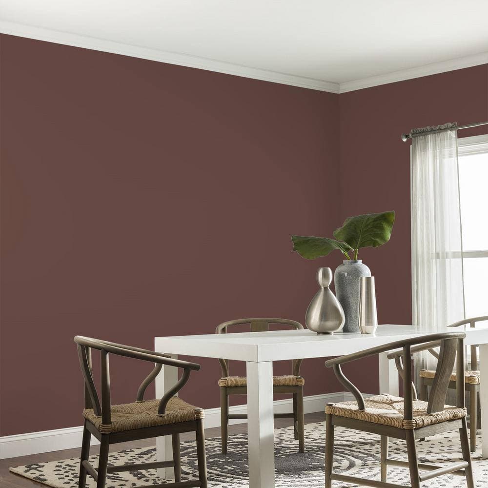 Glidden Diamond 1 gal. PPG1016-7 Spiced Wine Satin Interior Paint with Primer (4)